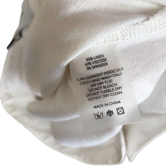 All Things Golden NWT White Linen Blend High Waist Straight Leg Trouser Pants M - Picture 9 of 13